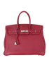 Birkin 35 in Togo Rubis, &pound;10,000, Handbags, Red, Leather, Front view
